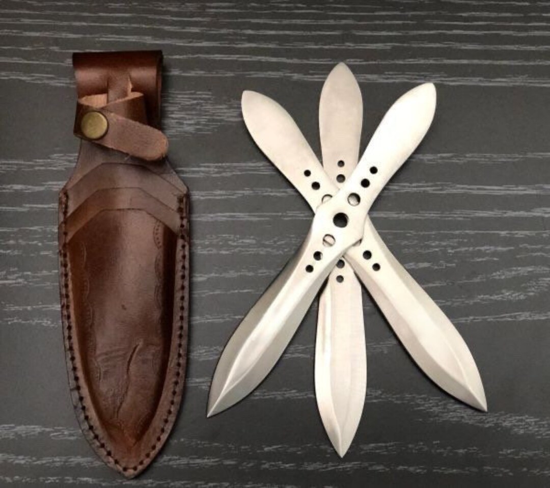 Handmade Damascus Throwing Knives Set of 3 Pieces 8.5 Well Balanced and