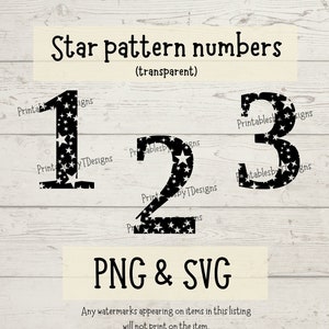 Sterpatroonnummers PNG, transparant sternummer SVG-gesneden bestand, nummerlettertype, steruitsnede, transparant nummer, Cricut, Canva