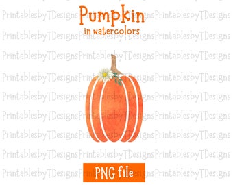 Kürbis, Aquarell Druck, Halloween png, Aquarell Kürbis png, Kürbis Clipart, PNG Datei nur, Cricut, Canva, direkter Download