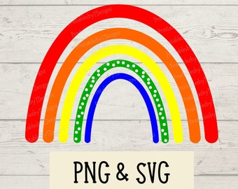 Arc-en-ciel PNG, fichier de coupe SVG, svg arc-en-ciel, clipart arc-en-ciel, couleurs de l'arc-en-ciel, conception graphique, Cricut, Canva, téléchargement immédiat