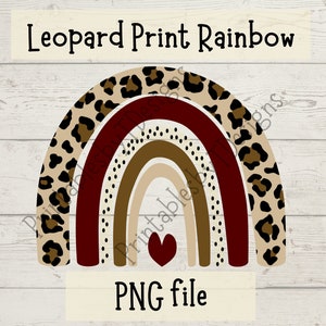 Leopard print rainbow PNG, leopard print png, rainbow png, rainbow clipart, graphic design, Cricut, Canva