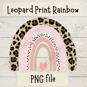 Leopard print rainbow PNG, leopard print png, rainbow png, rainbow clipart, graphic design, Cricut, Canva