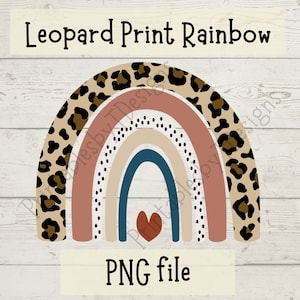 Leopard print rainbow PNG, leopard print png, rainbow png, rainbow clipart, graphic design, Cricut, Canva