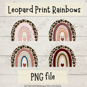Leopard print rainbow PNG, leopard print png, rainbow png, rainbow clipart, graphic design, Cricut, Canva