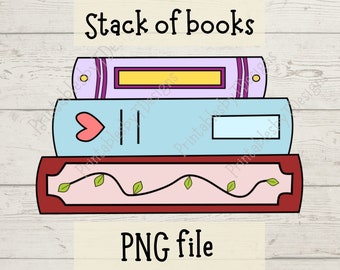 Buchstapel PNG, Romanzen Bücher Stapel, Buchstapel PNG, Romanze Bücher png, romantische Bücher Clipart, Cricut, Canva