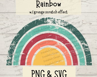 Grunge rainbow SVG, rainbow png, distressed rainbow svg, distressed png, grunge svg, rainbow clipart, Cricut, Canva, instant download