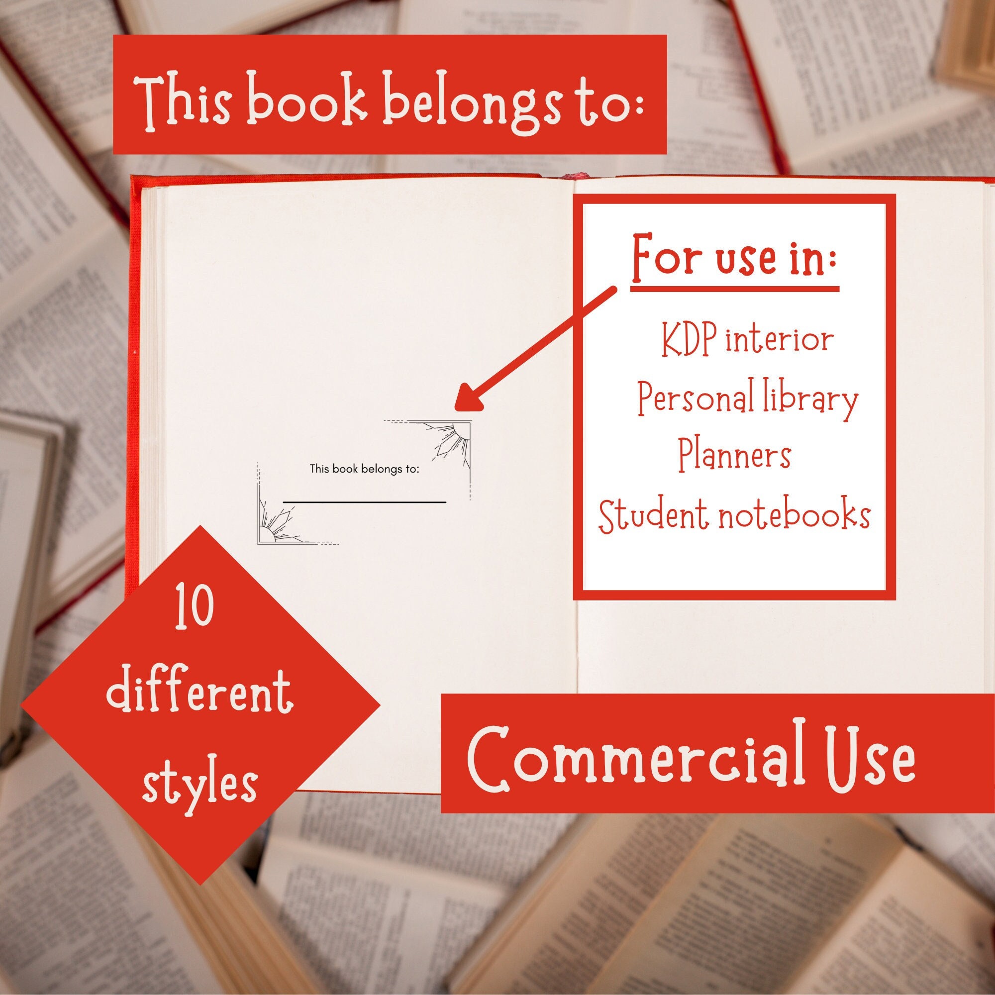 This Book Belongs To 10 Different Styles Printable Template Etsy This Book Belongs To 10 Different Styles Printable Template Etsy
