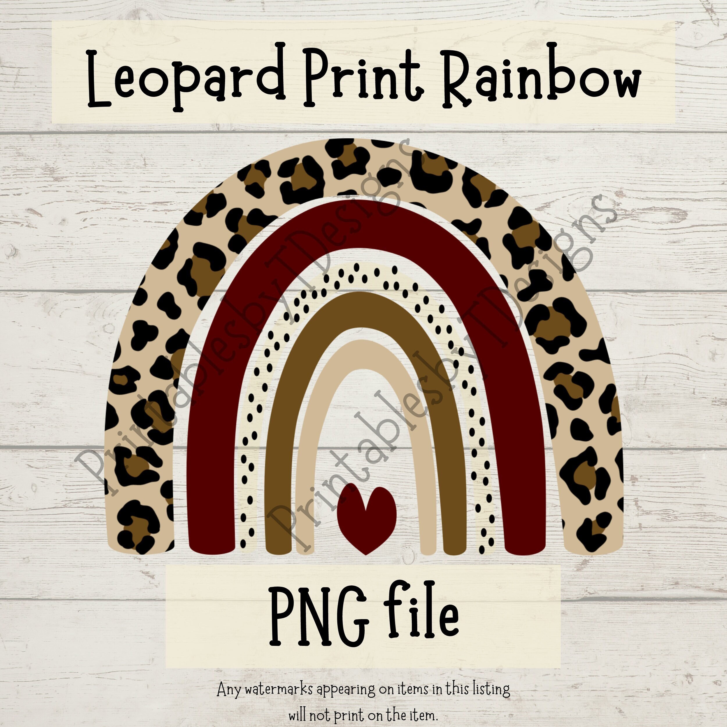 Leopard print rainbow PNG, leopard print png, rainbow png, rainbow clipart, graphic design, Cricut, Canva