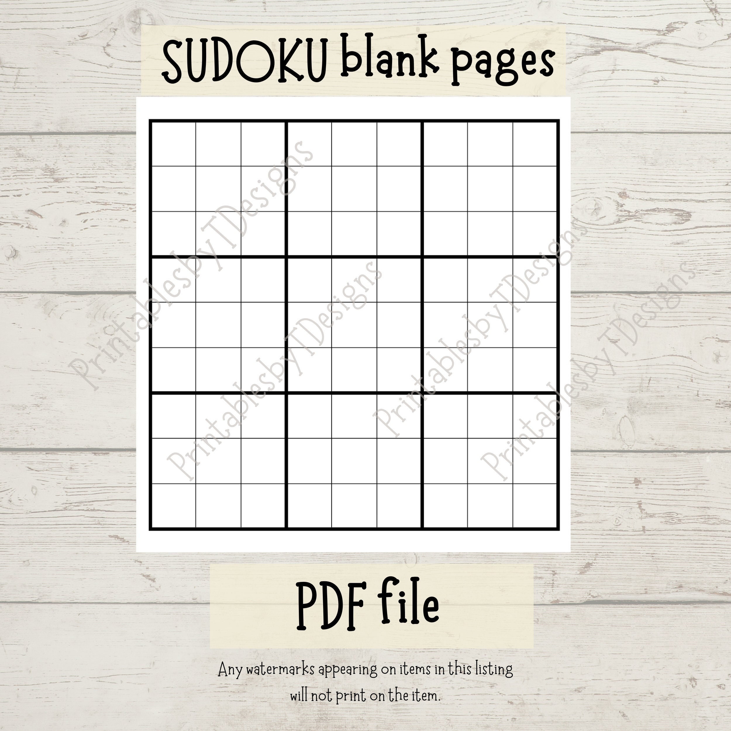 sudoku blank grid paper pdf file game sheets grid paper etsy