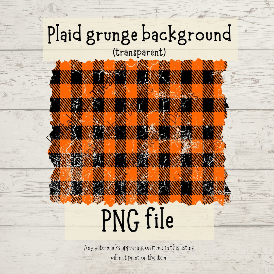 Orange Plaid Grunge Texture PNG Distressed Background Png Etsy