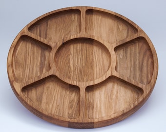 Personalized Oak Serving Plate: Round Wooden Cheese Board