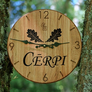 Wall Clock EWod, Wood Wall Clock, Solid Oak Wall Clock, Personalized Wall Clock. Free shipping image 3