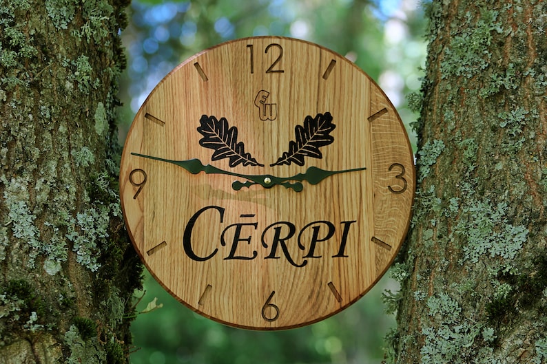 Wall Clock EWod, Wood Wall Clock, Solid Oak Wall Clock, Personalized Wall Clock. Free shipping image 3