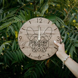 Wall Clock EWod, Wood Wall Clock, Solid Oak Wall Clock, Personalized Wall Clock. Free shipping image 2