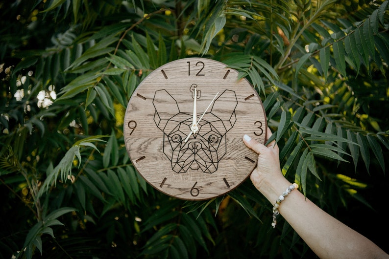 Wall Clock EWod, Wood Wall Clock, Solid Oak Wall Clock, Personalized Wall Clock. Free shipping image 2