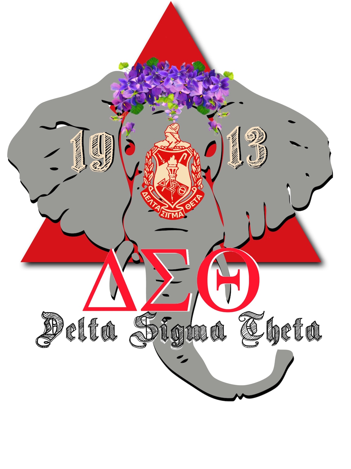 Delta Sigma Theta 1913 African Violets on Elephant Etsy