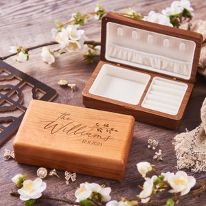 Personalized Wooden Jewelry Box, Personalized Couples Names Wedding Gift Jewelry Box, Women Unique Wooden Jewelry Box, Wedding Memory Box