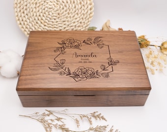 Personalized Wooden Jewelry Box, Personalized Name Jewelry Box, Women Unique Wooden Jewelry Box, Jewelry Storage Box, Birthday Gift for Her
