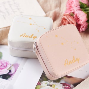 Portagioie, Portagioie personalizzato con 12 costellazioni, Portagioie in tessuto, Portagioie da viaggio, Portagioie con nome personalizzato, Regalo per la mamma