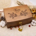 Personalized Wooden Jewelry Box, Customized Retro Jewelry Box, Personalized Wooden Jewelry Box with Lock and Key, Elegant Retro Gift for Her