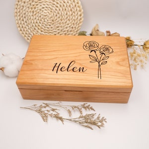 Personalisierte Holz Schmuckschatulle, personalisierte Name Schmuckschatulle, Frauen einzigartige Holz Schmuckschatulle, Schmuck Aufbewahrungsbox, Geburtstagsgeschenk für sie