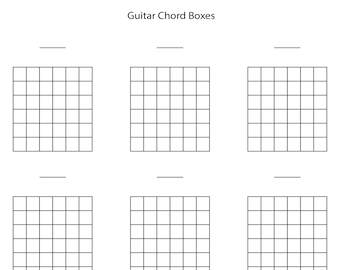 7 String Blank Guitar Chord Diagrams in 11x8.5 and A4 Sizes