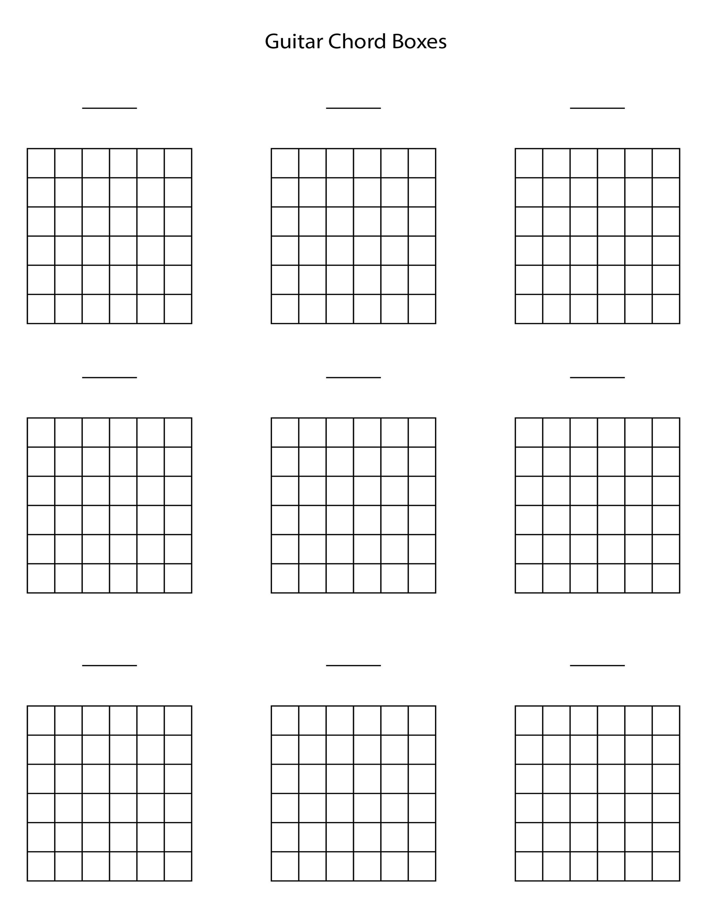 7 String Blank Guitar Chord Diagrams In 11x85 And A4 Sizes Etsy