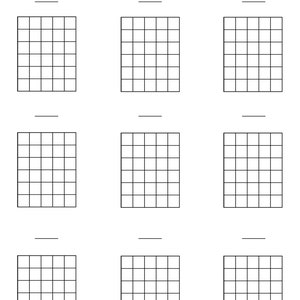 Fretboard & akkoordendoosdiagramdiagrammen. Zessnarige gitaren. Songwriting tool voor gitaristen. Direct downloaden.