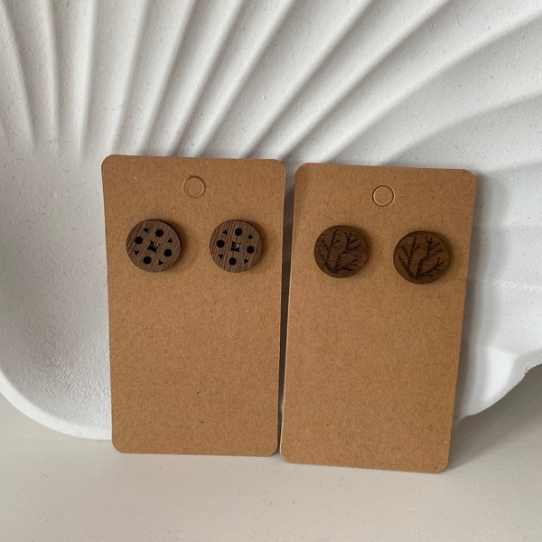 Holzohrringe // Holz Ohrstecker dezent // Echtholz // Edelstahl // Geschenk // Holzschmuck