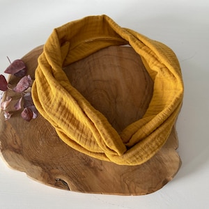 Musselin Haarband // Drahthaarband // Haarband zum selber binden // in verschiedenen Farben // Haarband für den Herbst Senfgelb