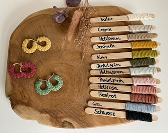 Handgeknüpfte Makrameeohrringe aus Edelstahl in verschiedenen Farben // Boho // Sommerohrringe // Geschenk für Sie