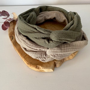 Muslin hairband // Wire hairband // Hairband to tie yourself // in different colors // Autumn hairband // olive