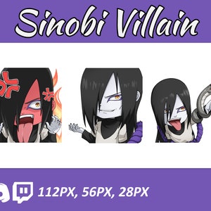 Anime emotes, Chibi Ninja Emotes, twitch emotes, Manga Cartoon Cute Emotes, Anime Cartoon for Twitch and Discord Streamer, ninja villain
