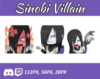 Anime emotes, Chibi Ninja Emotes, twitch emotes, Manga Cartoon Cute Emotes, Anime Cartoon for Twitch and Discord Streamer, ninja villain