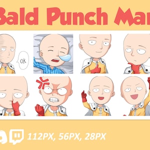 Anime emotes, Punch Hero Emotes, twitch emotes, Manga Cartoon Cute Emotes, Anime Cartoon for Twitch and Discord Streamer