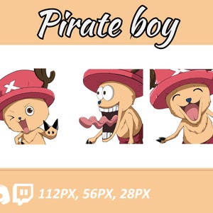 Emote anime, Emote Pirati Chibi, Emote twitch, Manga Cartoon Cute Emotes, Anime Cartoon per Twitch e Discord Streamer