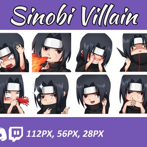 Anime emotes, Chibi Ninja Emotes, twitch emotes, Manga Cartoon Cute Emotes, Anime Cartoon for Twitch and Discord Streamer