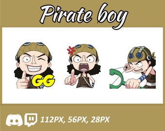 Anime emotes, Chibi Pirates Emotes, twitch emotes, Manga Cartoon Cute Emotes, Anime Cartoon for Twitch and Discord Streamer