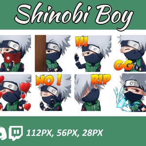 Anime emotes, Chibi Ninja Emotes, twitch emotes, Manga Cartoon Cute Emotes, Anime Cartoon for Twitch and Discord Streamer