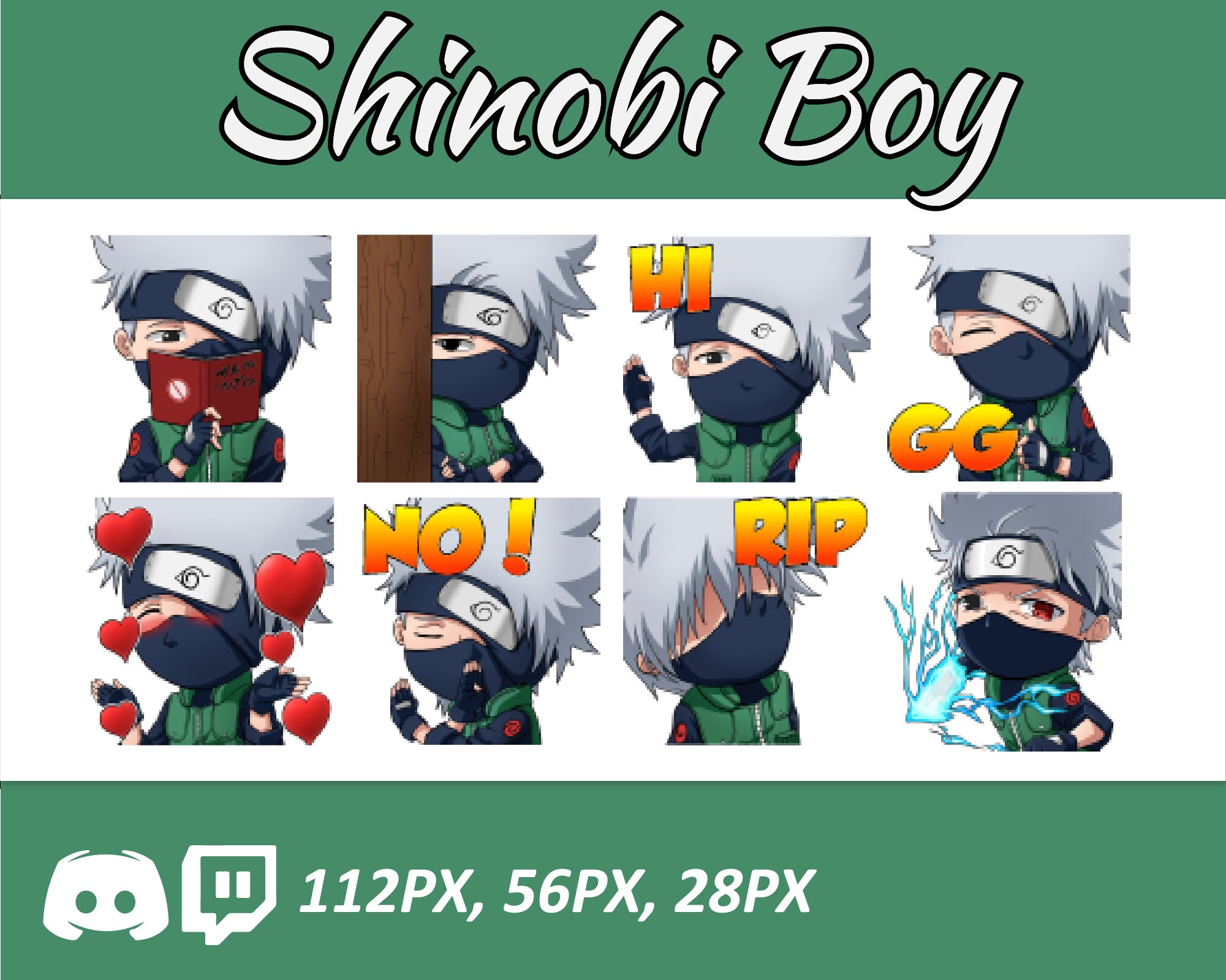 Kakashi hatake in cute chibi anime style