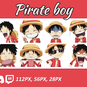 Anime emotes, Chibi Pirates Emotes, twitch emotes, Manga Cartoon Cute Emotes, Anime Cartoon for Twitch and Discord Streamer