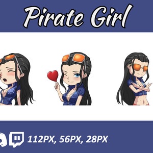 Anime emotes, Chibi Pirates Emotes, twitch emotes, Manga Cartoon Cute Emotes, Anime Cartoon for Twitch and Discord Streamer