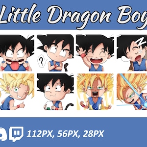 Emotki anime, emotikony chibi ninja, emotikony Twitch, urocze emotikony z kreskówek mangowych, kreskówki anime dla streamerów Twitch i Discord, super smok.