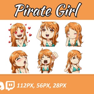 Anime emotes, Chibi Pirates Emotes, twitch emotes, Manga Cartoon Cute Emotes, Anime Cartoon for Twitch and Discord Streamer