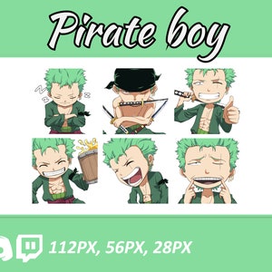 Anime emotes, Chibi Pirates Emotes, twitch emotes, Manga Cartoon Cute Emotes, Anime Cartoon for Twitch and Discord Streamer