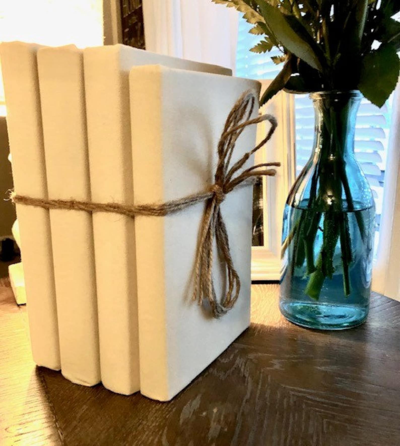 Linen Stacked Books Etsy