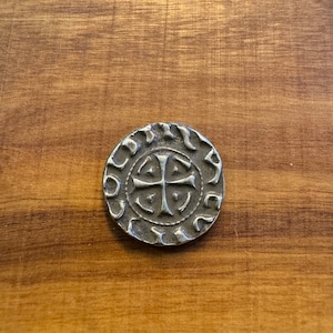 Cross Coin Sterling Silver 16mm diameter