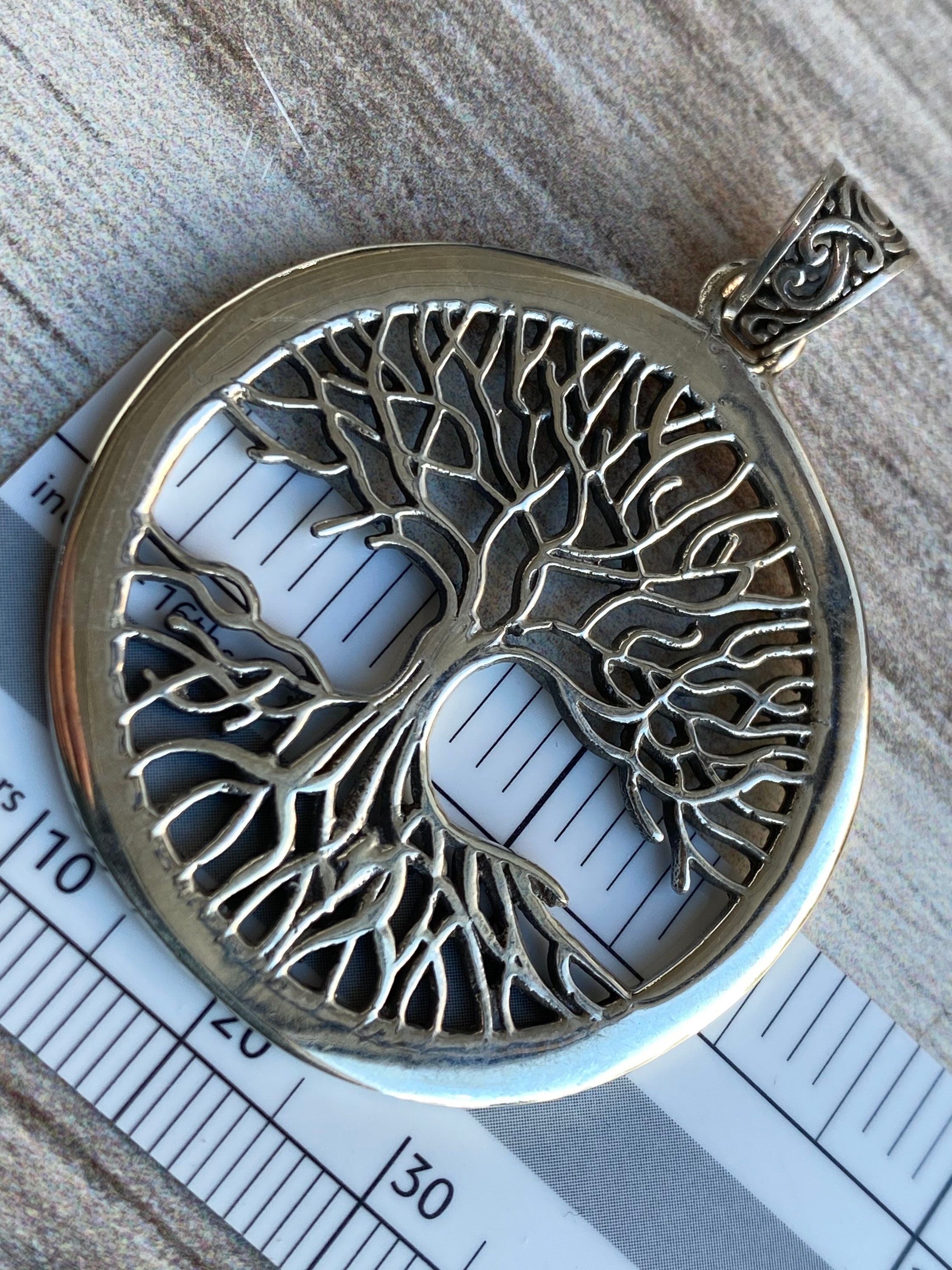 Sterling Silver Large Tree Pendant Etsy