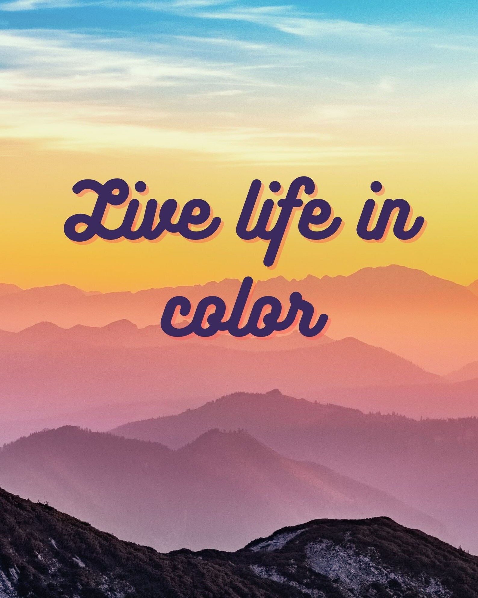 Live Life in Color Printable Wall Art Colorful Wall Art With Etsy