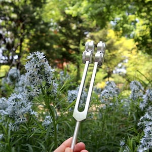 Myriad Melodies&#39;  Earth Star 68.05 Hz Tuning Fork - Sound Vibration, Grounding, Biofield - Attenuator Handle Extender with 10mm Crystal